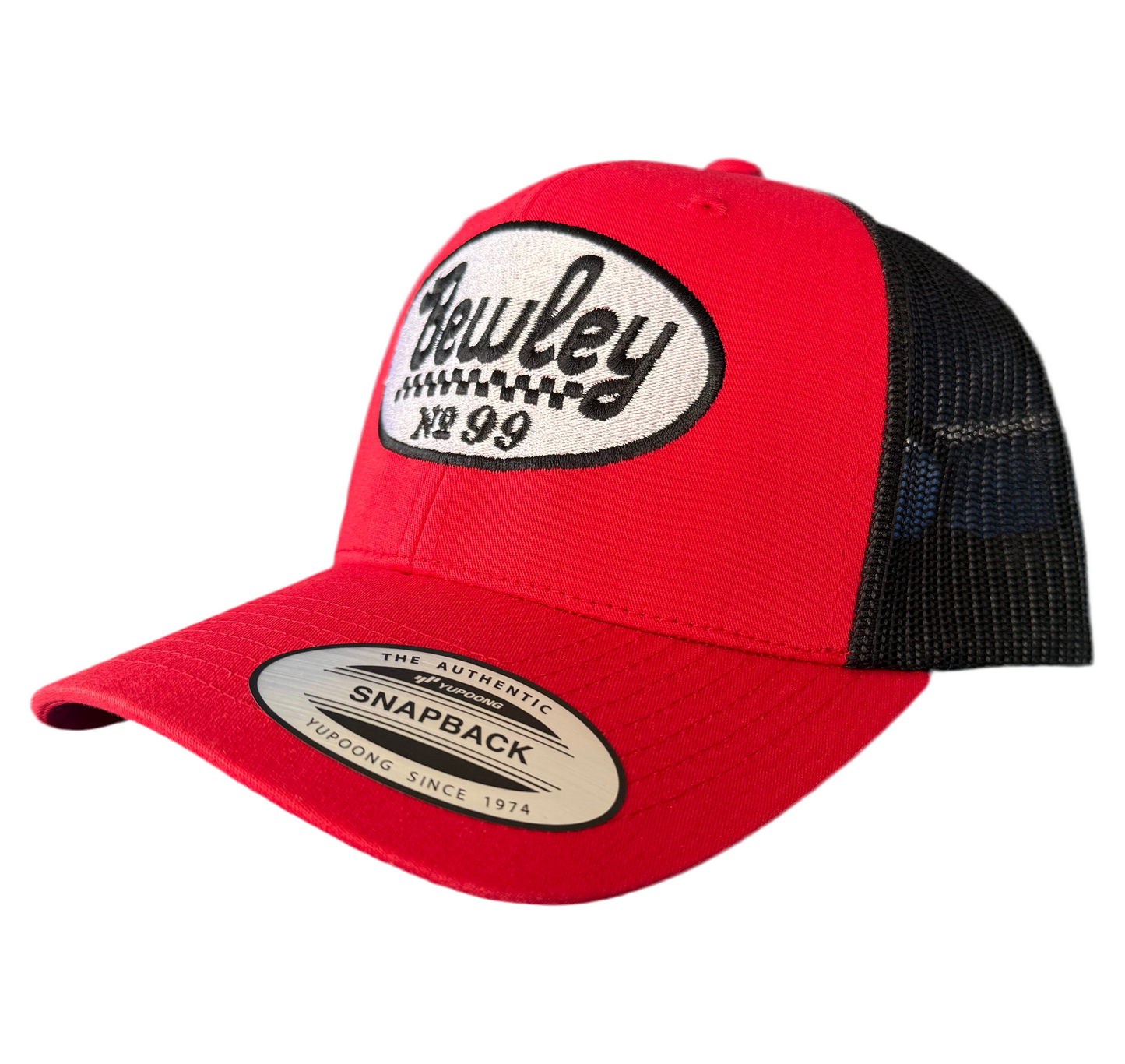 Red and black classic trucker
