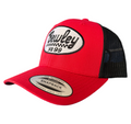 Red and black classic trucker